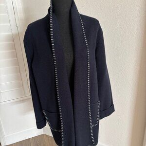 Magaschoni Navy Cardigan with top stiching